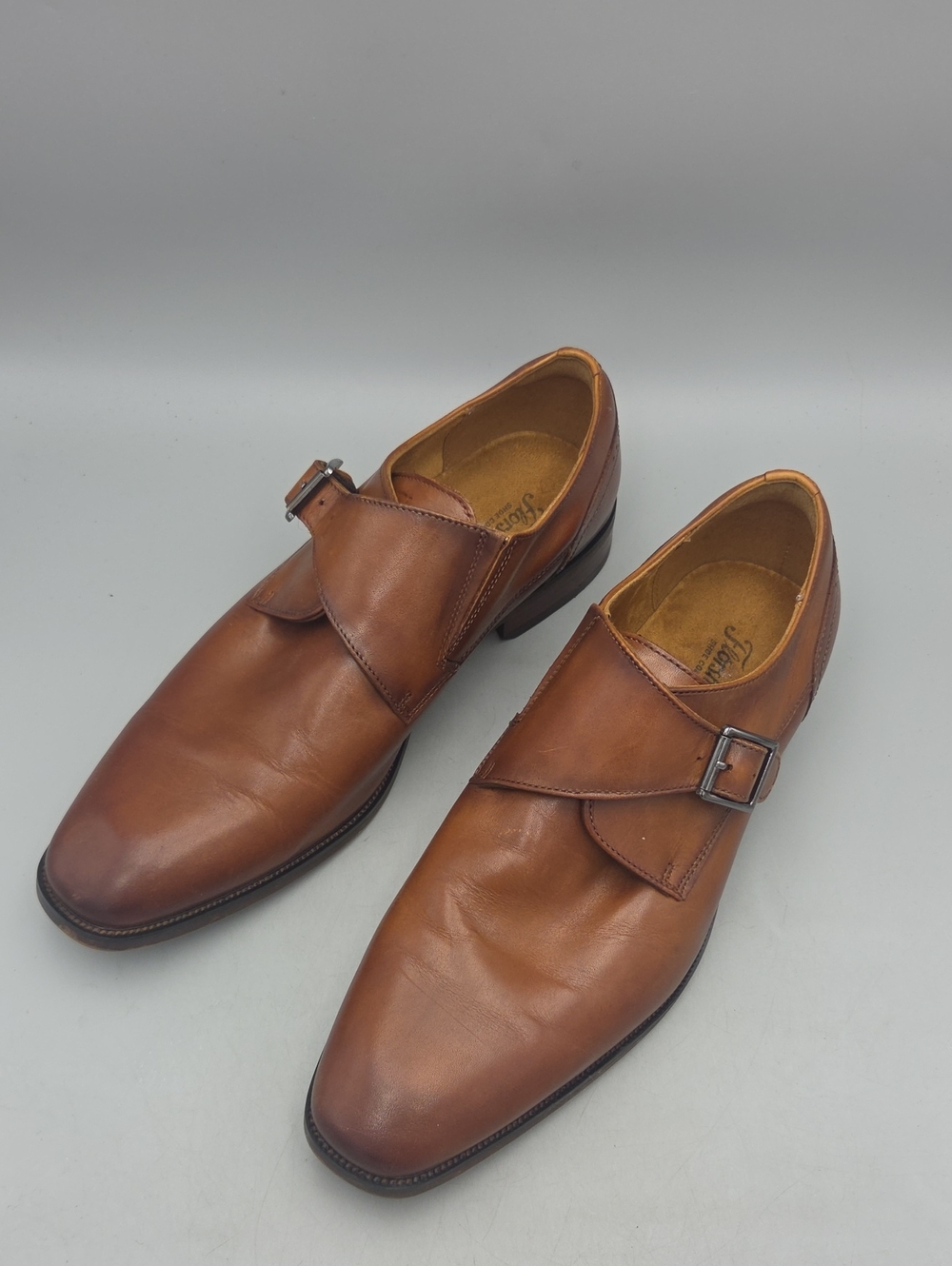 Florsheim Men’s 11 M Sorrento Plain Toe Single Monk Strap Dress Shoe Cognac $130